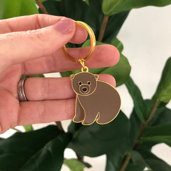 Grizzly hot sale bear keychain