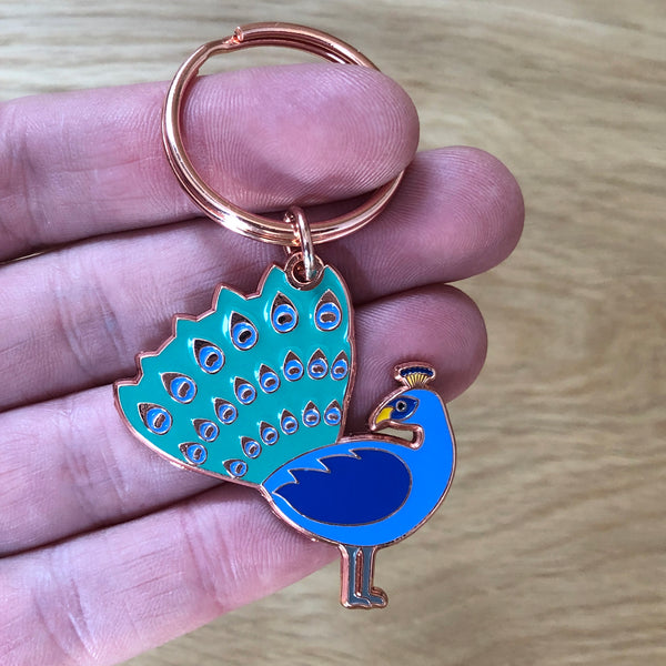 Peacock & Lime There's No Place Like Home // Leather and Mixed Metal Key Ring / Key Fob