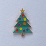 christmas tree enamel pin badge