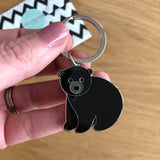 black bear keychain, black bear keyring, black bear gift, gift for bear lover, black bear accessory