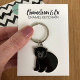 black bear keychain, black bear keyring, black bear gift, gift for bear lover, black bear accessory