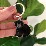 black bear keychain, black bear keyring, black bear gift, gift for bear lover, black bear accessory