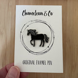 black horse enamel pin badge