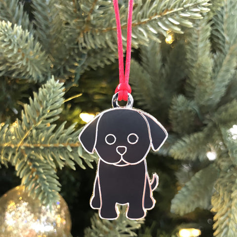 black lab ornament, black lab christmas ornament, black lab puppy ornament, black lab christmas decoraiton, black lab gift, gift for black lab lover, black lab accessory, black lab decoration, black lab charm