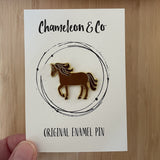 brown horse enamel pin badge