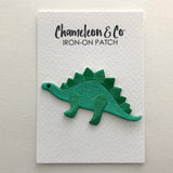 stegosaurus patch, dinosaur patch, green patch, animal patch, cute patch