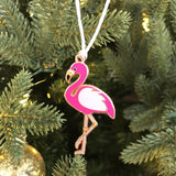 flamingo ornament, flamingo christmas ornament, flamingo christmas tree decoration, flamingo xmas ornament