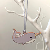 narwhal ornament, narwhal christmas ornament, narwhal christmas decoration