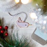 narwhal ornament, narwhal christmas ornament, narwhal christmas decoration