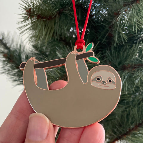 sloth ornament, sloth christmas decoration, sloth christmas tree, sloth xmas tree, sloth lover, sloth gift, sloth secret santa