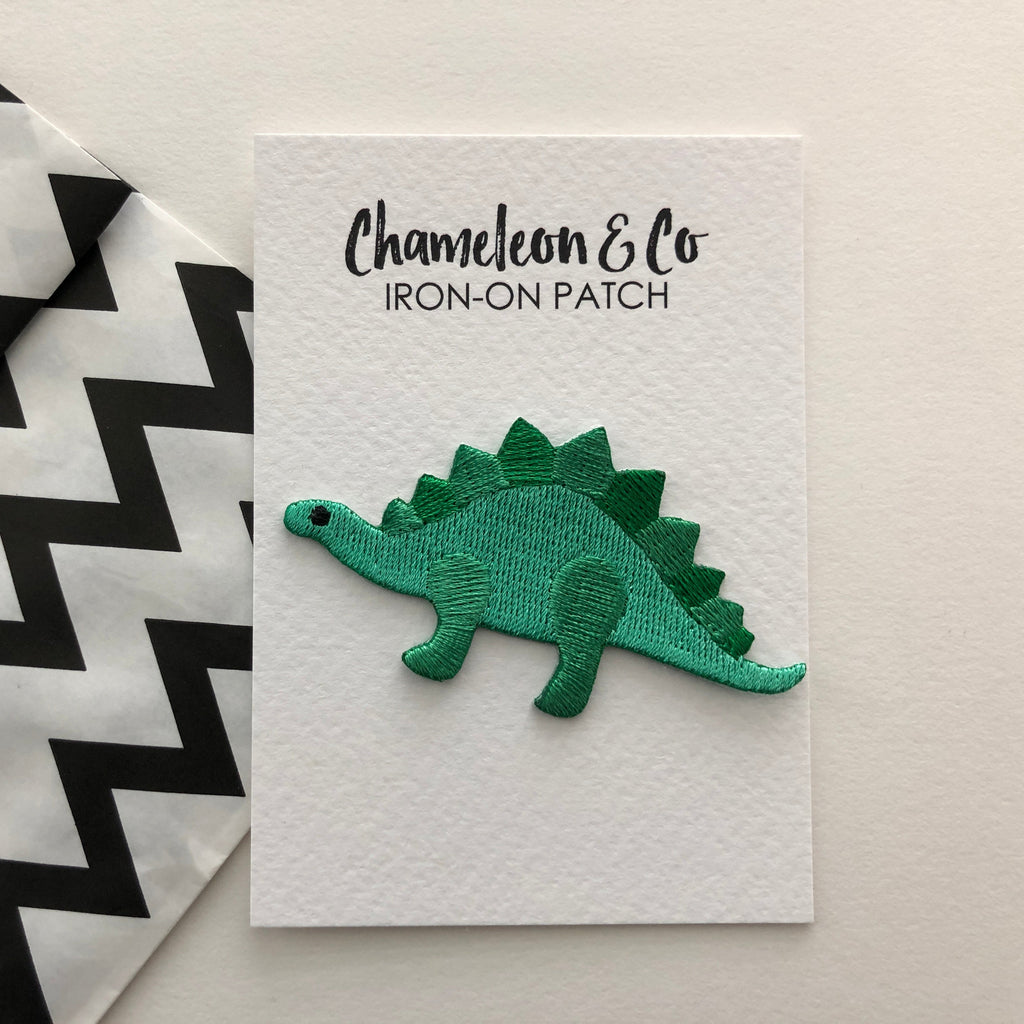 stegosaurus patch, dinosaur patch, green patch, animal patch, cute patch