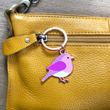 pink bird keyring, pink bird keychain, pink bird key ring, pink keyring, gift for mum, gift for grandma, gift for girl